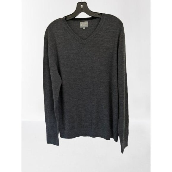 LINEA The Prestwick Merino Wool Sweater V-Neck Pullover Gray Size Large - Picture 3 of 5